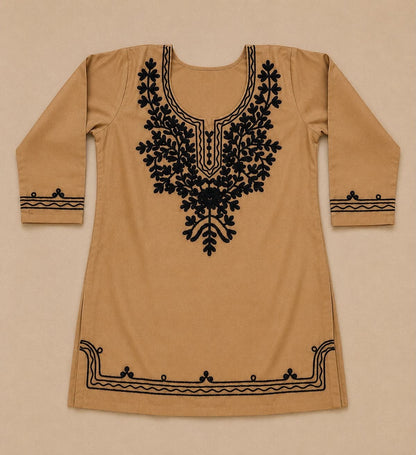 Women Embroidered Cotton Short Kurti | Stylish Casual & Office Wear Kurti for Women